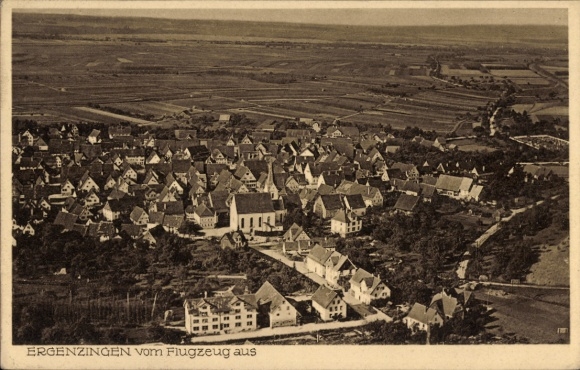 Postcard Ergenzingen Rottenburg am Neckar, aerial photograph