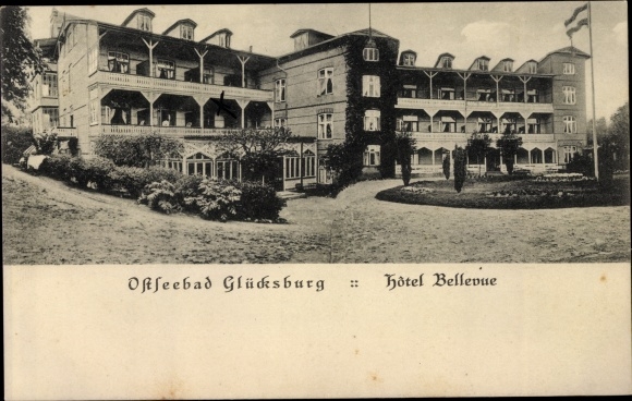Postcard Glücksburg on the Baltic Sea, Hotel Bellevue