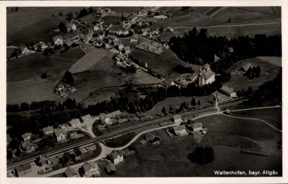Postcard Waltenhofen in the Oberallgäu, aerial photograph
