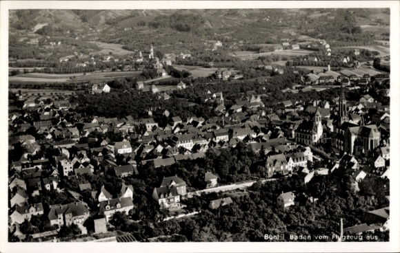 Postcard Bühl in Baden Black Forest, aerial photograph