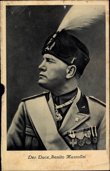Ak Duce Benito Mussolini, Portrait, Uniform, Orden