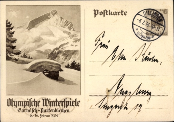 KP pocztowa Garmisch Partenkirchen w Górnej Bawarii, Zimowe Igrzyska Olimpijskie 1936
