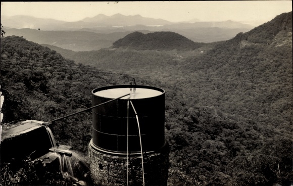 Photo Postcard Curitiba Brazil, water tank, railroad