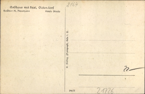 PC Oldendorf in the district of Stade, inn by H. Neumann, chimney