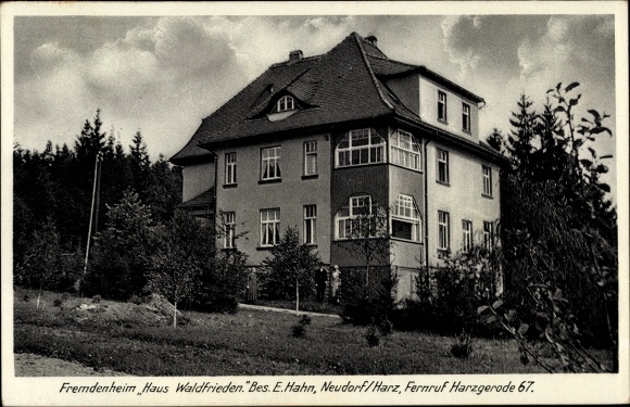 Postcard Neudorf Harzgerode am Harz, guest house Haus Waldfrieden