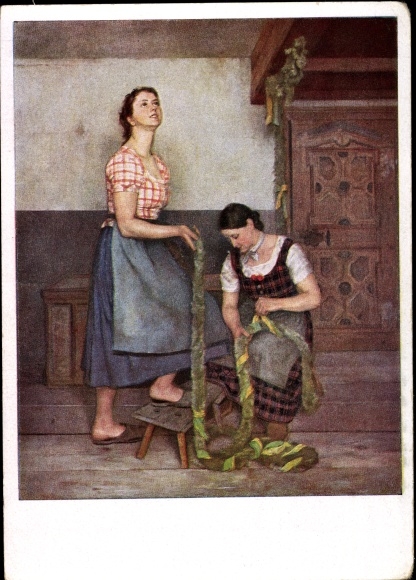 Kunstenaarskaart Hilz, Sepp, landelijke trilogie, de dienstmeisjes, HDK 185