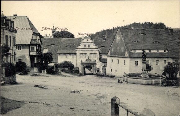 Postcard Lauenstein Altenberg in the Ore Mountains, square, houses