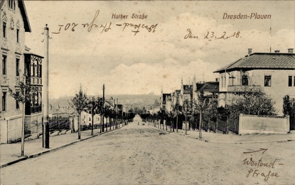 Postcard Dresden Plauen, Kaitzer Straße, Westendstraße