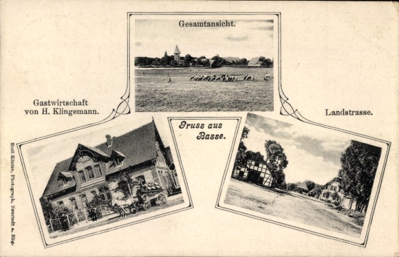 Postcard Basse Neustadt am Rübenberge, country road, restaurant, long shot