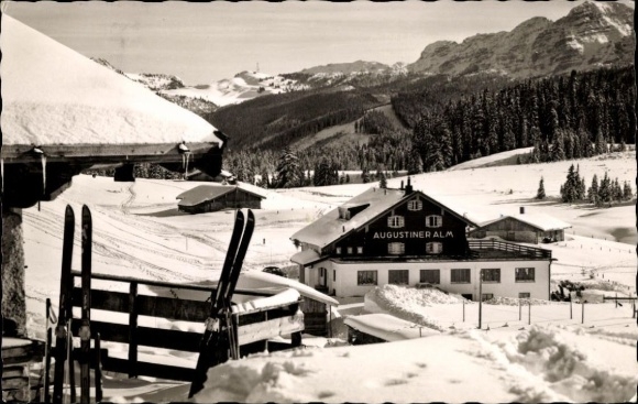 Postcard Reit im Winkl Upper Bavaria, Winklmoos, Münchner Haus, Augustiner Alm, Winter