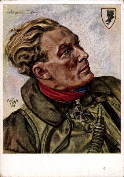 Artist Postcard Willrich, Wolfgang, Captain Werner Baumbach, Luftwaffe, II. WK, VDA E 17