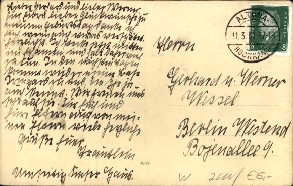 Photo Postcard Hamburg Altona Nienstedten Osdorf, residential area Hochkamp, Villa