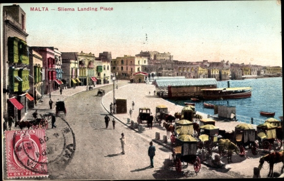 Postcard Sliema Malta, Landing Place
