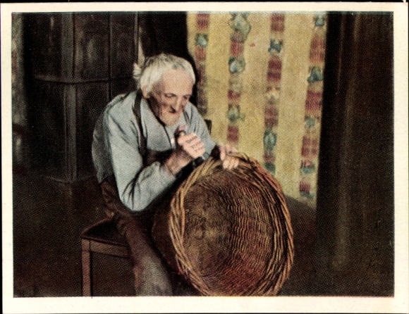 Collection picture on German plaice, Hans vd Nordmark, picture no. 160, the basket weaver