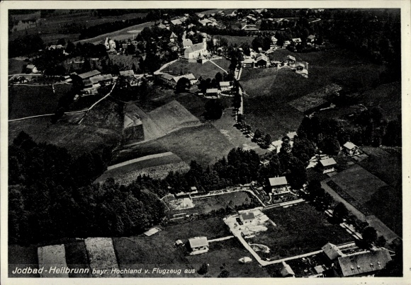 Postcard Bad Heilbrunn in Upper Bavaria, aerial photograph
