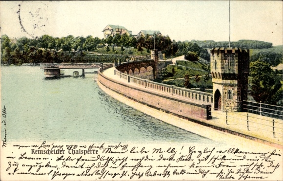 Postcard Remscheid in the Bergisches Land, Eschbach Dam