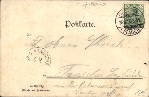 Chromo-Litho Dresden Plauen, park tavern, panorama
