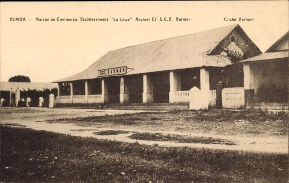 CPA Congo français, Maison de Commerce, Etablissements La Lowa