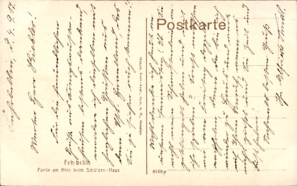 Postcard Fehrbellin in Brandenburg, on the Rhin near the Schützenhaus