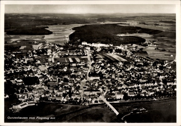 Postcard Gunzenhausen in Middle Franconia, aerial photograph
