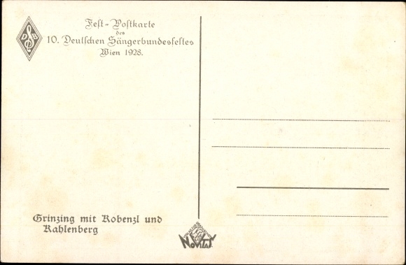 Artist PC Vienna 19 Döbling Grinzing, 10th German National Singers Festival 1928, Kahlenberg