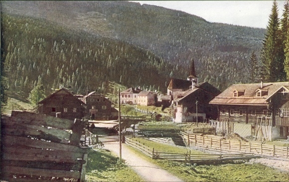 Postcard Filzmoos im Pongau in Salzburg, village motif, church
