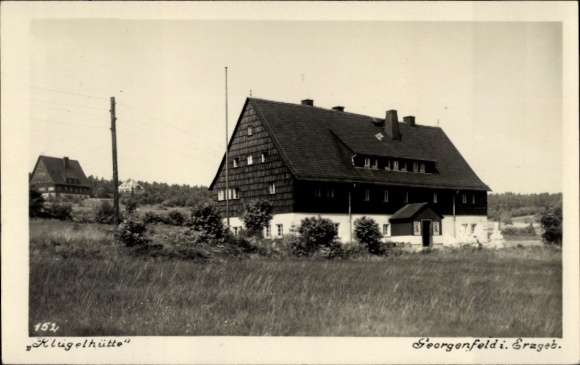 Ak Zinnwald Georgenfeld Altenberg im Erzgebirge, Blick auf die Klügelhütte