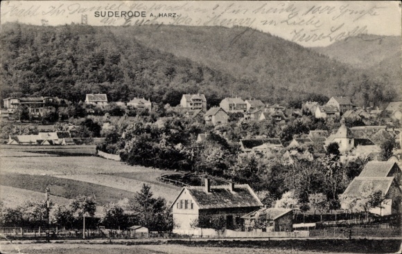 Postcard Bad Suderode Quedlinburg in the Harz, partial view