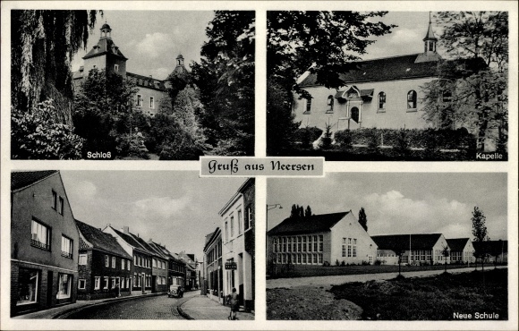 PC Neersen Willich am Niederrhein, castle, chapel, new school, street section