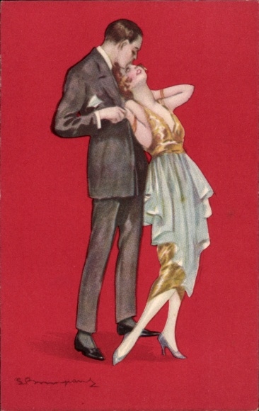 Artist Postcard Bompard, Sergio, Lovers