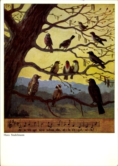 Song Artist Postcard Stadelmann, Hans, All the birds are already here