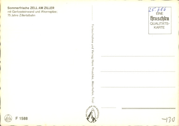 Postcard Zell am Ziller in Tirol, Gerlossteinwand and Ahornspitze, Zillertalbahn