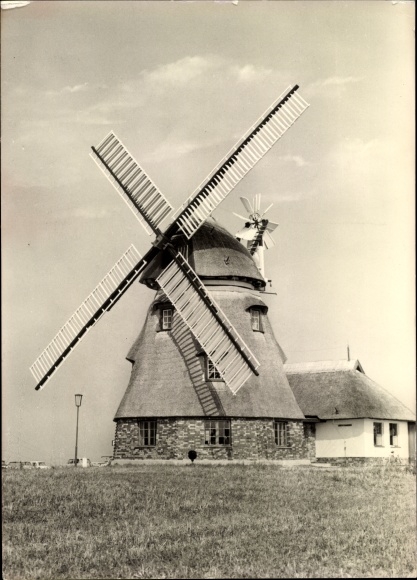 Postcard Groß Stieten in the district of Wismar, VEG animal breeding, windmill, restaurant Mecklenburger Mühle