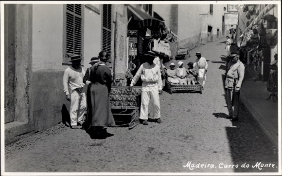 Photo Postcard Insel Madeira Portugal, Carros do Monte, Bergschlitten