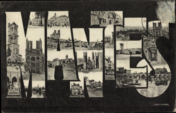 Letters Postcard Mantes Yvelines, Assembly, Avenue, Bridge, Church, Tower