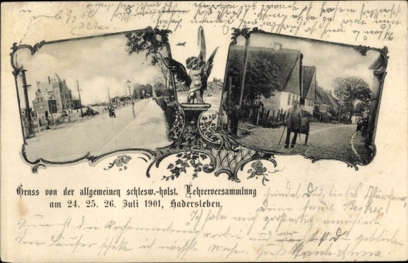 Postcard Haderslev Hadersleben Denmark, General. Schlesw.-Holst. Teachers' meeting in 1901, views of the town