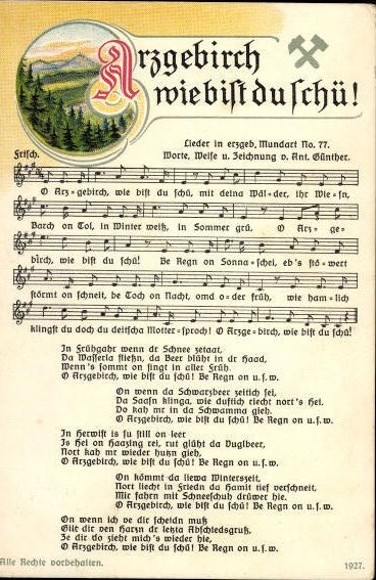 31 individual song cards, Anton Günther