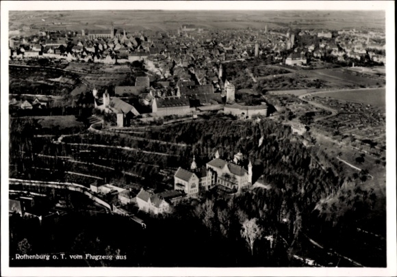 Ak Rothenburg ob der Tauber Mittelfranken, Fliegeraufnahme