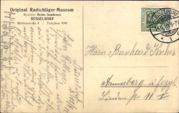Postcard Düsseldorf am Rhein, Radschläger Museum, Bar, Innkeeper
