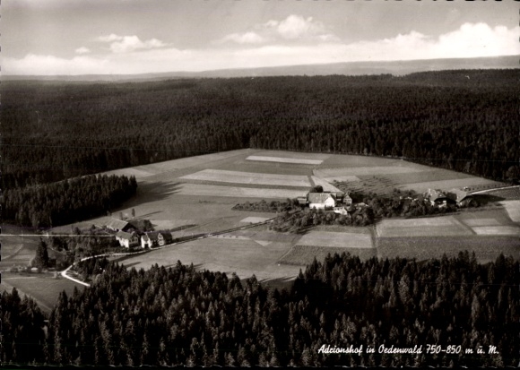 Ak Oedenwald Ödenwald Loßburg in het Zwarte Woud, luchtfoto, Adrionshof