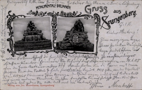 Postcard Spangenberg in Hessen, Monumental Fountain