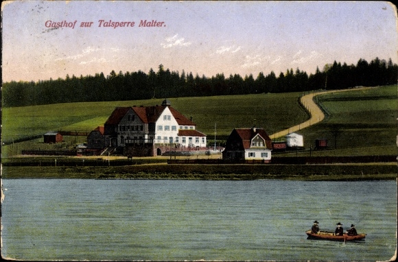 Postcard Malter Dippoldiswalde, Malter dam