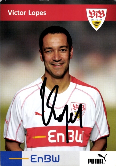 Autogrammkarte Fußballer Victor Lopes, VFB Stuttgart, Autogramm