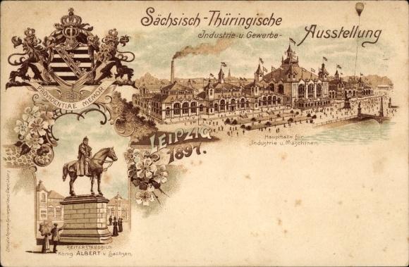 litho Leipzig in Saksen, Saksische Thüringer industrie- en handelstentoonstelling 1897