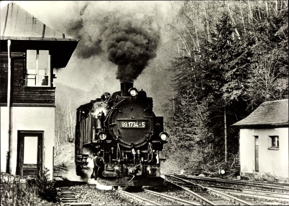 Postcard Kipsdorf Altenberg in the Ore Mountains, narrow-gauge railway, Freital Hainsberg