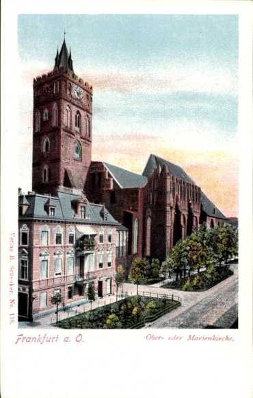 Postcard Frankfurt an der Oder, Upper or Marienkirche