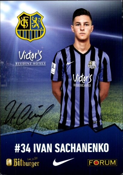 Autograph card footballer Ivan Sachanenko, 1. FC Saarbrücken, autograph