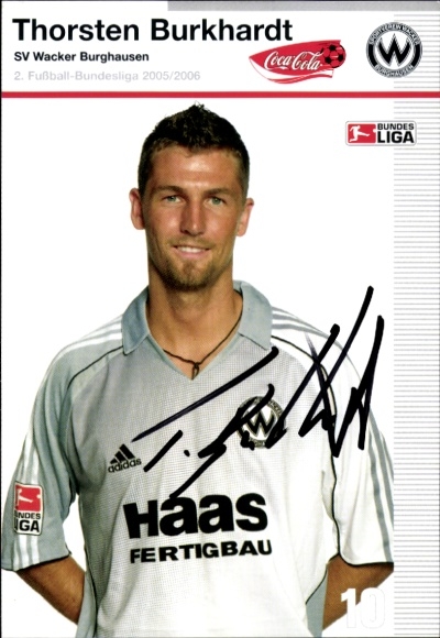 Autogrammkarte Fußballer Thorsten Burkhardt, SV Wacker Burghausen, Autogramm