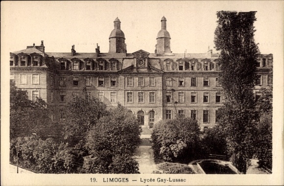 KP Limoges Haute Vienne, Lycée Gay-Lussac, architektura, drzewa, ogród