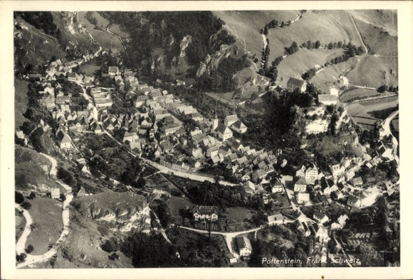 Ak Pottenstein in Oberfranken, Fliegeraufnahme